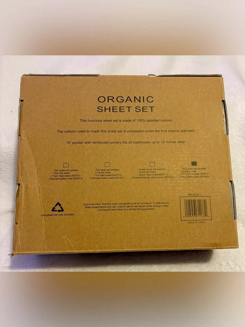 Tree Organic king sheet